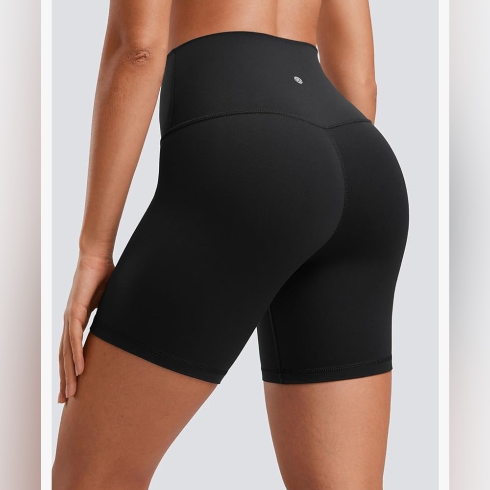 CRZ YOGA Women's ButterLuxe High-Rise Spandex 6" Bike Shorts